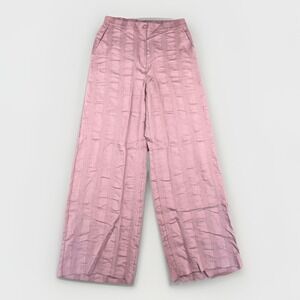 Boho Wide Leg Pants Jupe Women 2 Pink Mauve High Rise Resort Casual Capsule